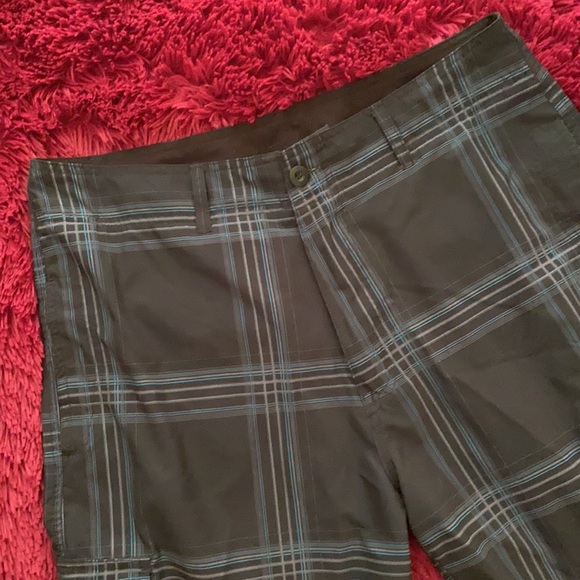 Ocean Current plaid black, grey, ice blue shorts - Picture 2 of 15